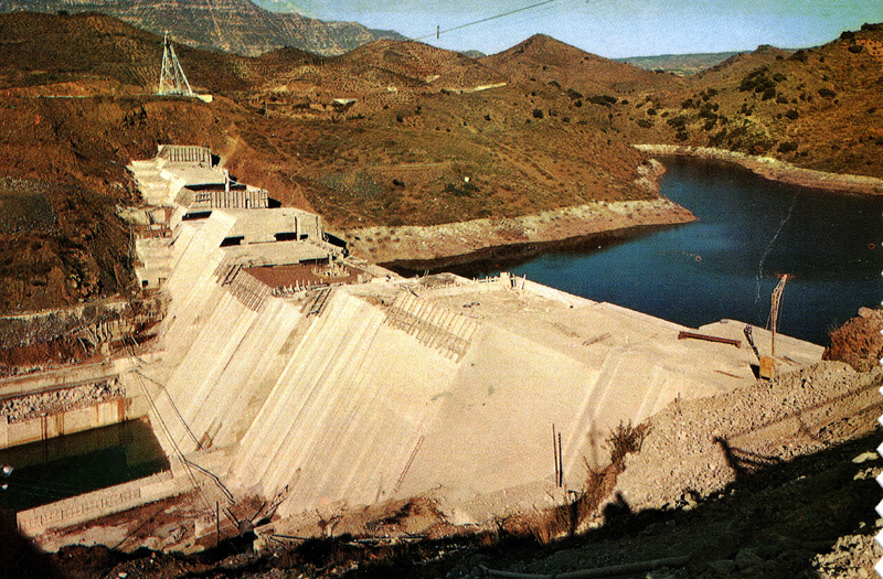 El pantà de Siurana en plena construcció (1969)